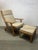 Beautiful armchair with ottoman by Hans Wegner for Getama Gedsted of Denmark. This is model GE290. The armchair and...