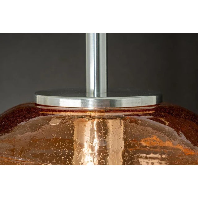 1970s German Pink Murano Ball Pendant Light from Doria, 1970s For Sale - Image 5 of 10