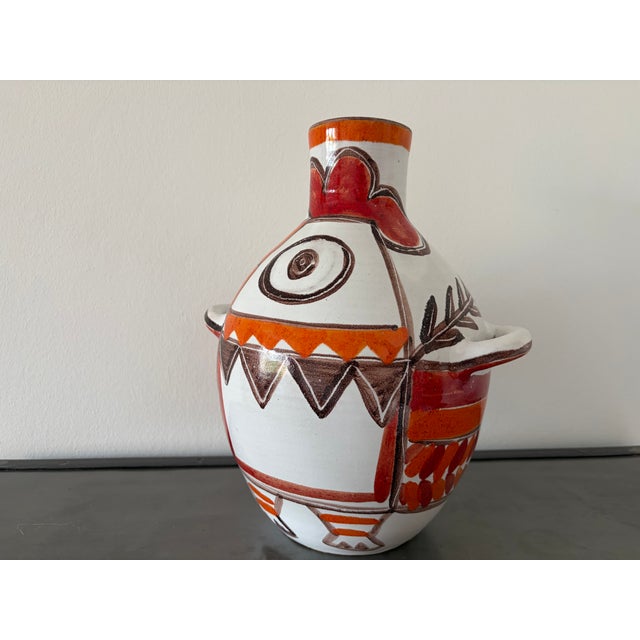 Vintage Hand-Painted Studio Ceramic Vase by Giovanni De Simone, 1965 For Sale - Image 3 of 18