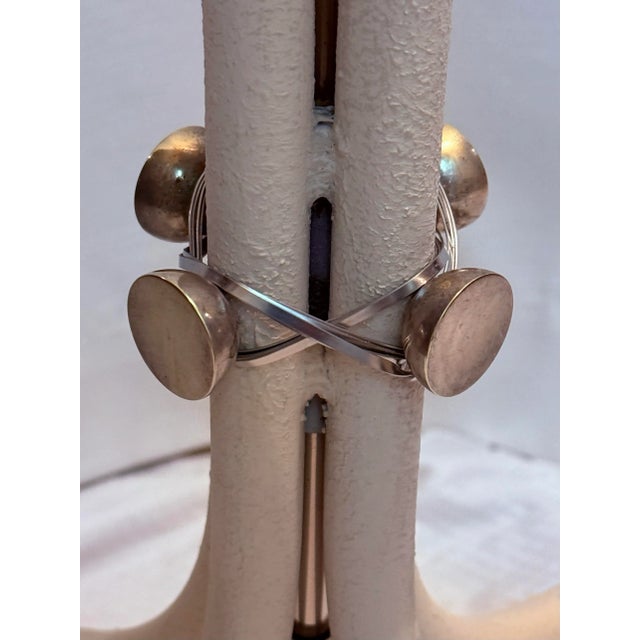 1980s Post-Modern Brass and Metal Floor Lamp With Black Shade by Hart Associates - Art Deco Style For Sale - Image 9 of 12
