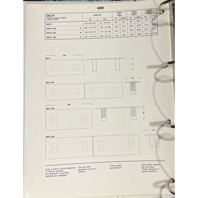 Delfi 260 Table by Carlo Scarpa for Simon Gavina, 1980s For Sale - Image 13 of 16