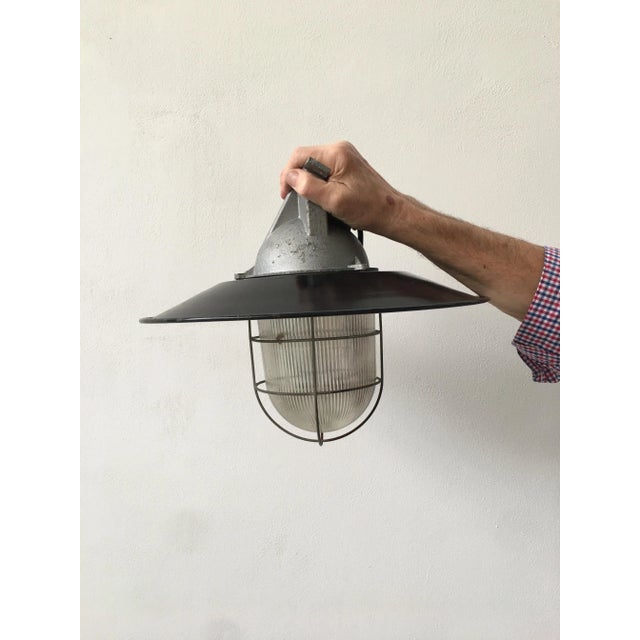 Metal Vintage Black Metal Lamps with Iron Frames, Set of 3 For Sale - Image 7 of 10