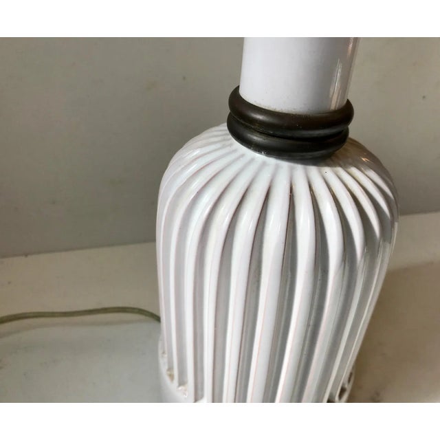 Art Deco White Glazed Ceramic Table Lamp by Christian Schollert for Schollert, 1940s For Sale - Image 6 of 10