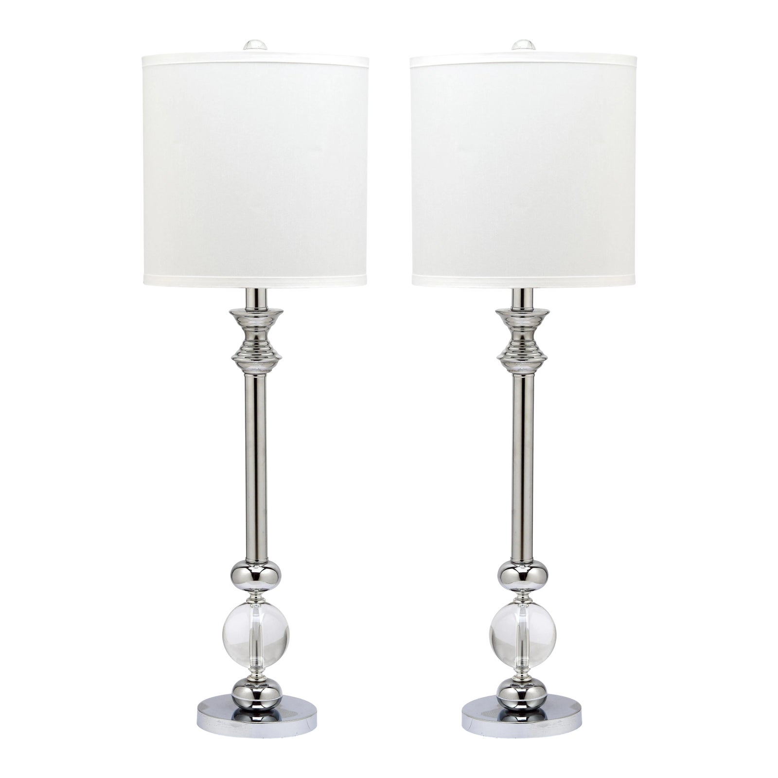 Crystal Candlestick Lamp in Crystal - a Pair | Chairish