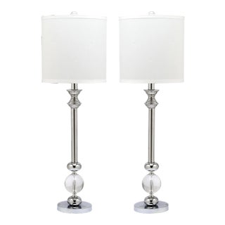 Crystal Candlestick Lamp in Crystal - a Pair For Sale