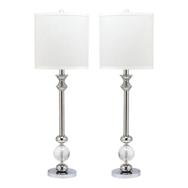 Crystal Candlestick Lamp in Crystal - a Pair For Sale