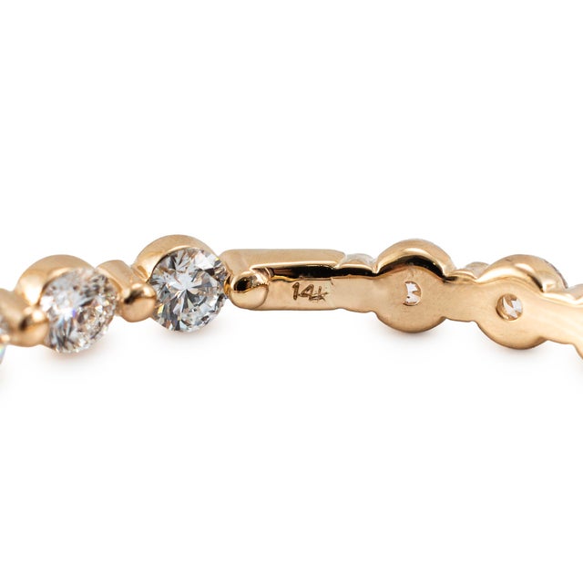 Metal Ladies 14k Rose Gold 10.08ctw Lab Grown Diamond Inside Out Oval Hoop Earrings, Pair For Sale - Image 7 of 8