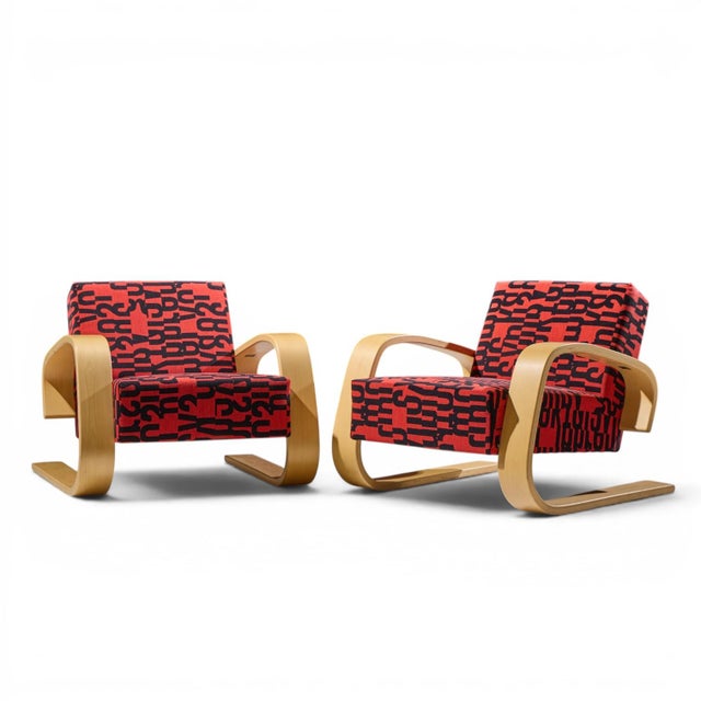 Alvar Aalto Armchair 400 Tank Mid Century Bentwood Lounge Chairs - Pair Each chair measures: 30 wide x 33 deep x 26.25...