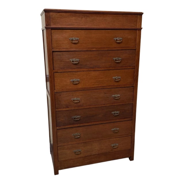 Tall Antique Art Nouveau Chest of Drawers, 1910 For Sale