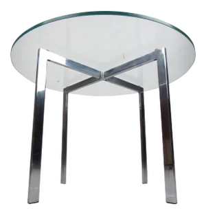 Mid-Century Round Top Glass Coffee Table