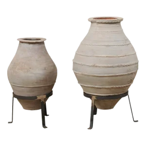 Pair of 19th Century Vessels on Stands - A Pair