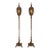 Vintage Italian Renaissance Revival Gilt-Metal and Iron Floor Lanterns — Matching Pair, 76 Inches Tall For Sale