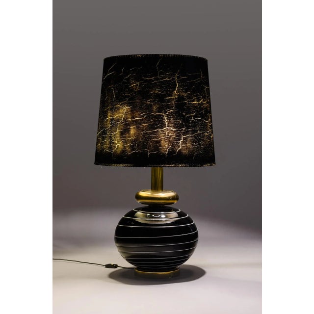 1970s Black Murano Glass Table Lamp, Italy, 1970s For Sale - Image 5 of 13