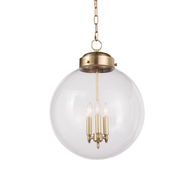 2020s Regina Andrew Globe Pendant in Natural Brass For Sale - Image 5 of 5