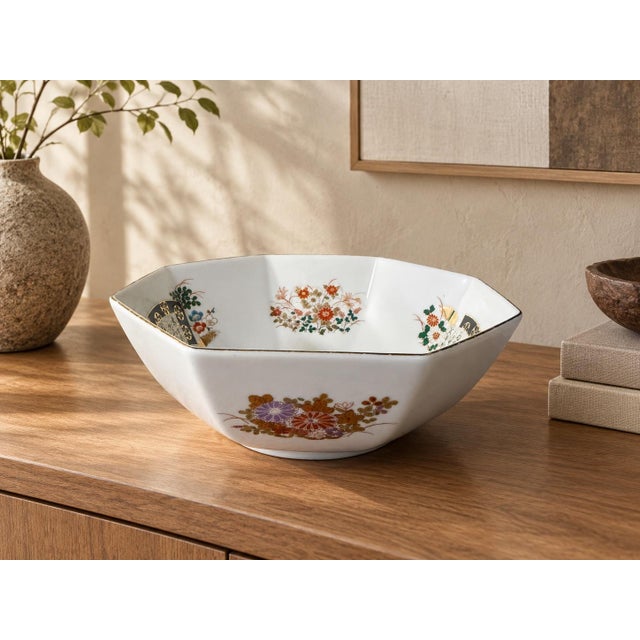 1970s 1970s Imari Style Japanese Porcelain Octagonal Bowl For Sale - Image 5 of 9