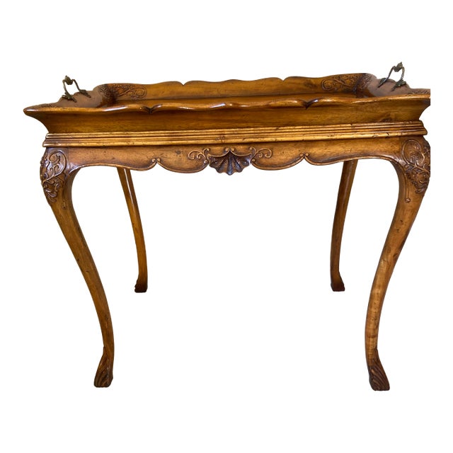 Johnathan Charles - Carved Tray Table For Sale