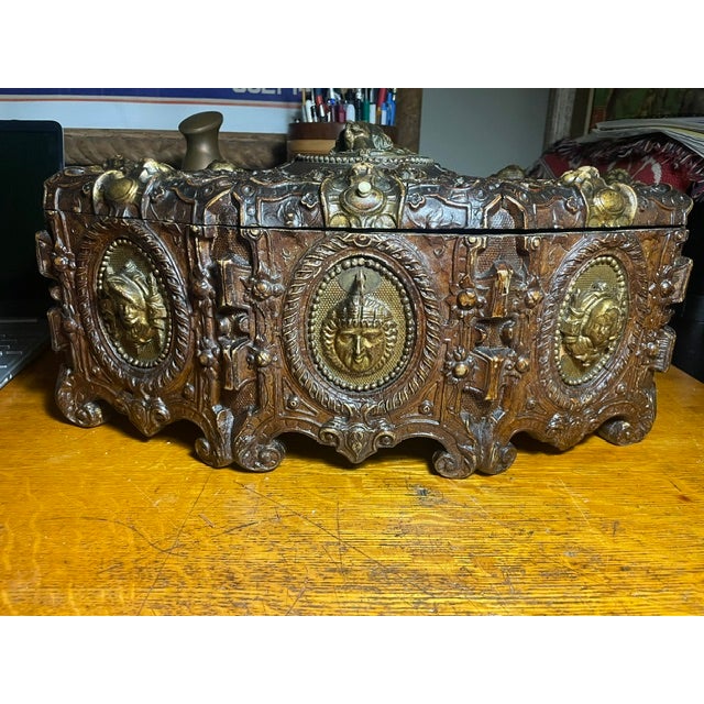 Bought at auction this extremely ornate humidor was attributed to the Pabst family in Milwaukee. Measuring 17 x 12 x 9 and...