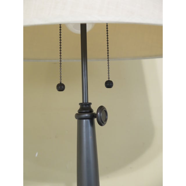 Restoration Hardware Bronze Finish Table Lamp W. Shade Chairish