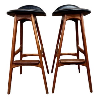 Erik Buch for Oddense Maskinsnedkeri o.d. Mobler Danish Teak Barstools For Sale
