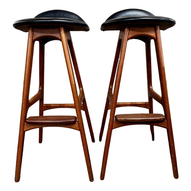 Erik Buch for Oddense Maskinsnedkeri o.d. Mobler Danish Teak Barstools For Sale