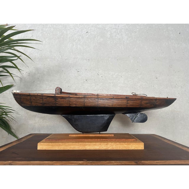 Large antique wooden model boat. K-class pond yacht. 1920s / 1930s. These boats were originally used for sailing races on...