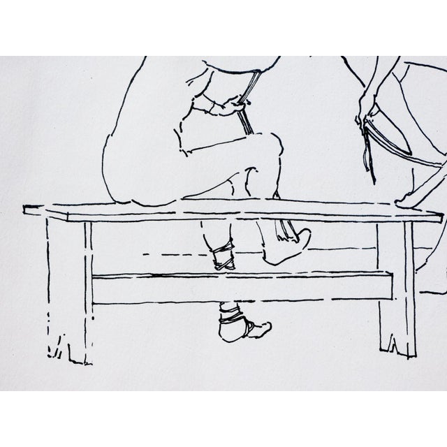 Modern William Anzalone Black and White Abstract Figurative Drawing of Nude Female, 20th Century For Sale - Image 3 of 12