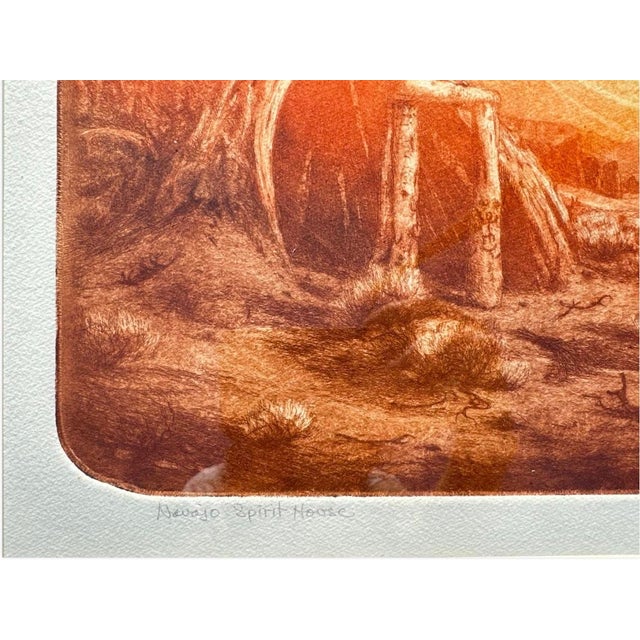 "Navajo Spirit House" Etching Roy Purcell Artist’s Proof Framed Native American For Sale In San Diego - Image 6 of 18