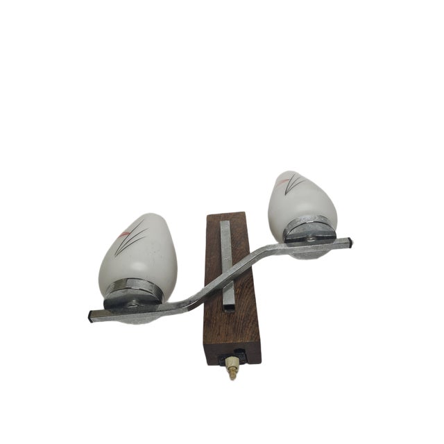 Art Deco TwioArmed Sconces, Belgium, 1950s For Sale - Image 3 of 13