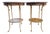 1980 French Louis XVI Gold Mahogany Marble Side Tables 2pc For Sale