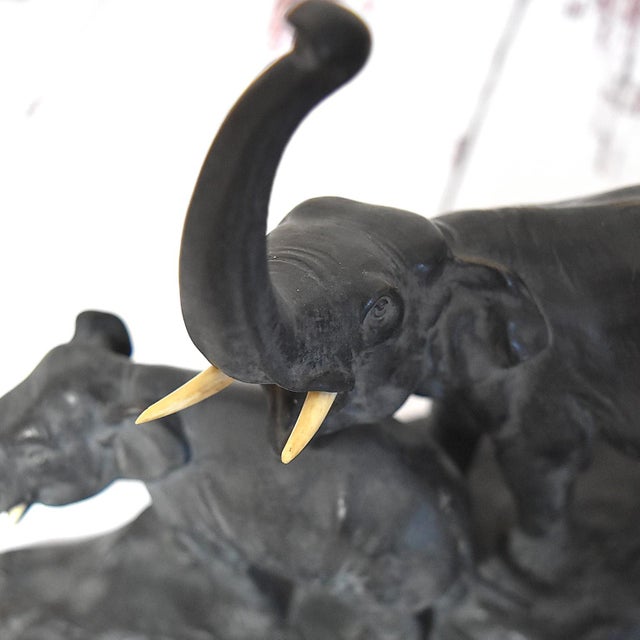 Victorian Bronze Elephant Desk Pen Holder With Inkwell Signed Austria For Sale - Image 15 of 18