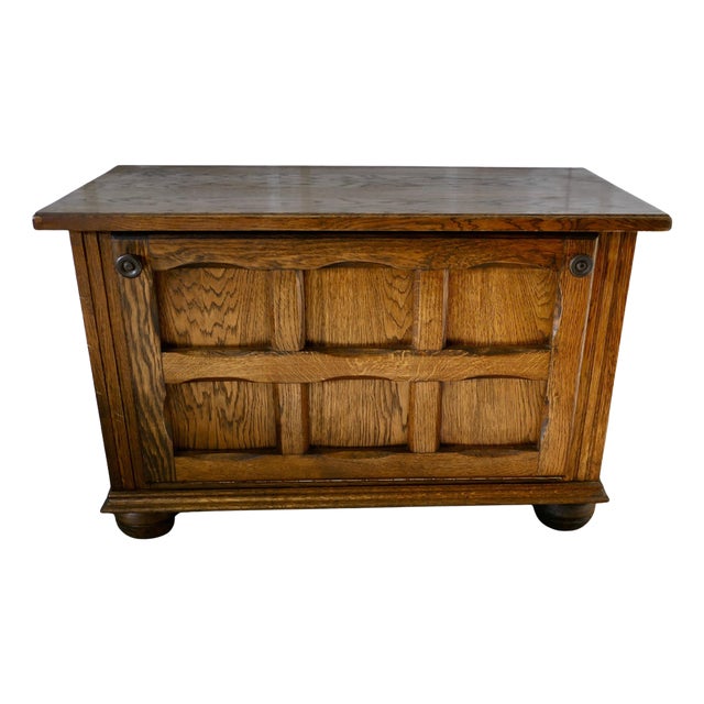 Arts and Crafts Golden Oak Canterbury Music Cabinet, 1900s For Sale