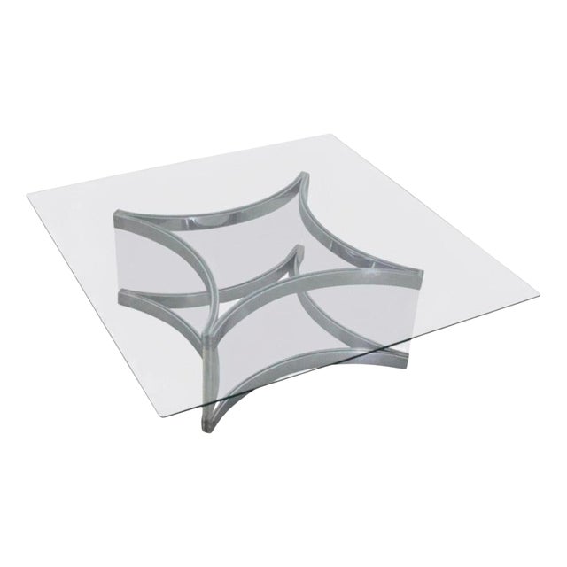 Mid-Century Modern Chrome and Acrylic Coffee Table by Alessandro Albrizzi, 1970 For Sale