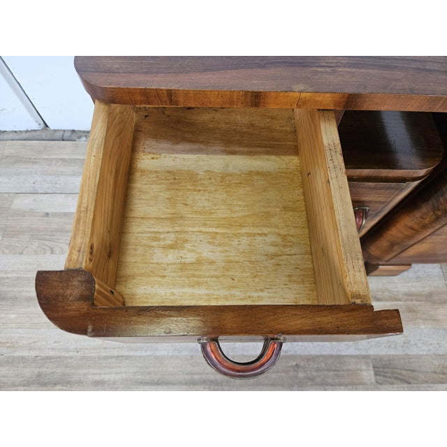 Art Deco Walnut Bedside Tables, 1940, Set of 2 For Sale - Image 9 of 13
