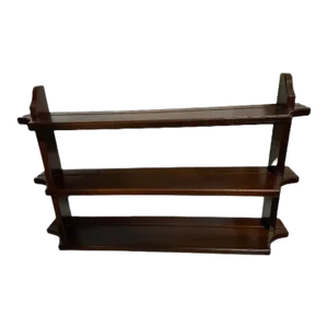 Mid 20th Century English Plate Rack Wall Shelf Wood
