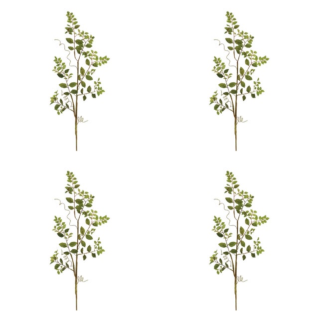 Rustic Mini Leaf Twig Branch (Set of 4) For Sale - Image 3 of 3