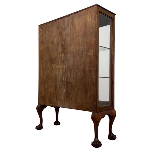 Brown Early 20th Century Art Deco Oak Display Cabinet Vitrine, 1930s For Sale - Image 8 of 12