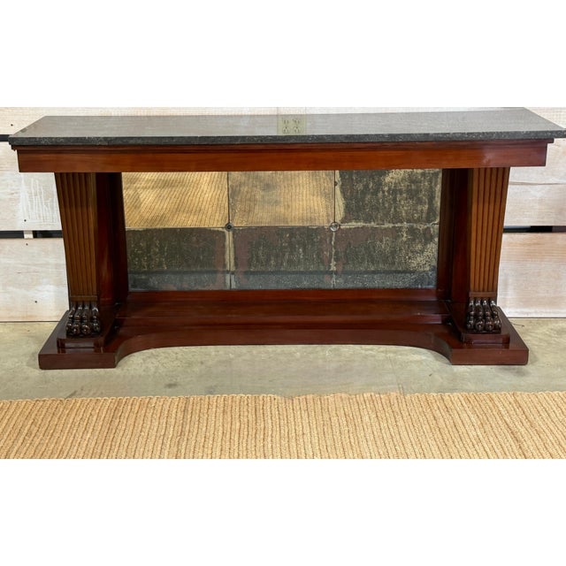 Monumental Pair Regency Revival Mahogany & Marble Consoles Manner Thomas Hope For Sale - Image 9 of 17