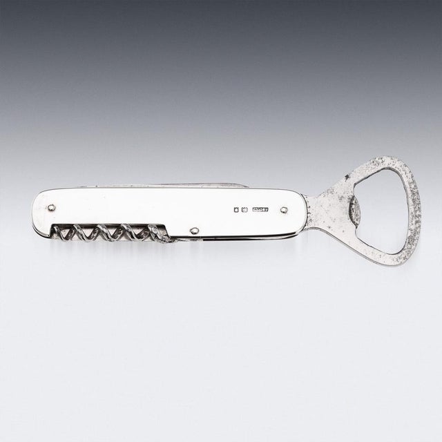 20th Century English Silver Barmans Friend Combination Tool from Asprey, 1930s For Sale - Image 3 of 14