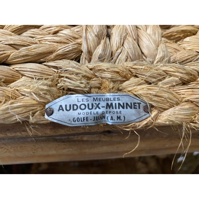 Textile Authentic Adrien Audoux and Frida Minnet Rope Chairs Signed For Sale - Image 7 of 8