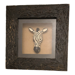 Zebra Safari African Animal 8x8 Framed Art