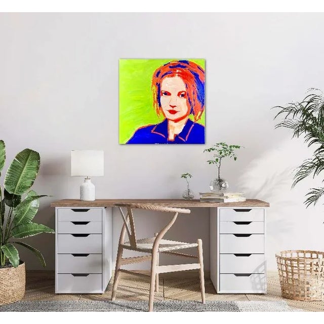 Modern Narratives Collection — Pop Art Portrait (Original Oil on Canvas) For Sale - Image 9 of 12