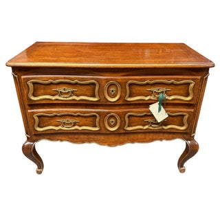 19c Style Italian Gilded Walnut Chest of Drawers Commode For Sale