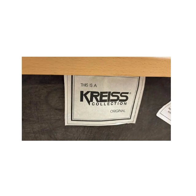 Kreiss 1980s Pair of Kreiss Powder Blue Wood Carved Bergere Chairs For Sale - Image 4 of 4