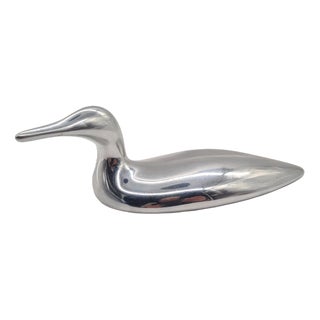 Hoselton Swan Sculpture in Polished Aluminum, 1970s For Sale
