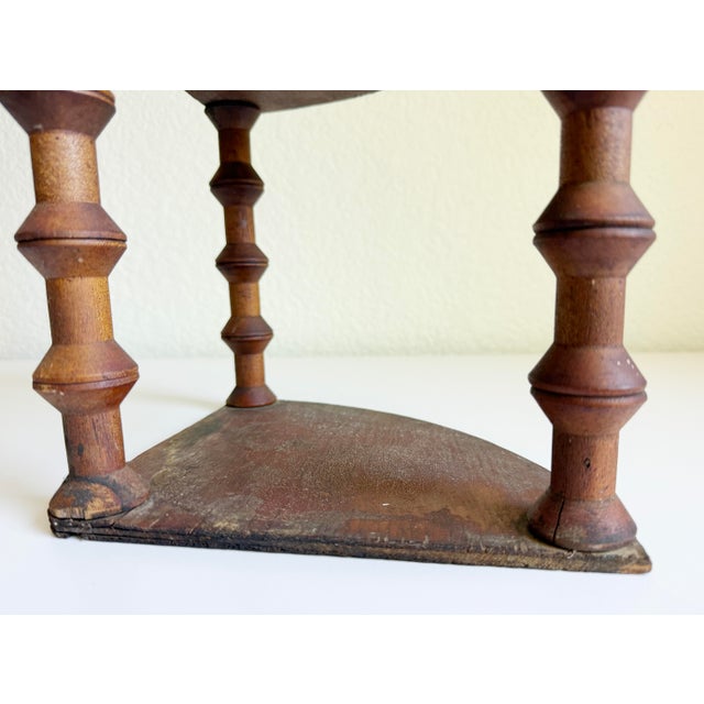 Antique Folk Art Spool Corner Shelf, Early 20th Century For Sale - Image 12 of 13