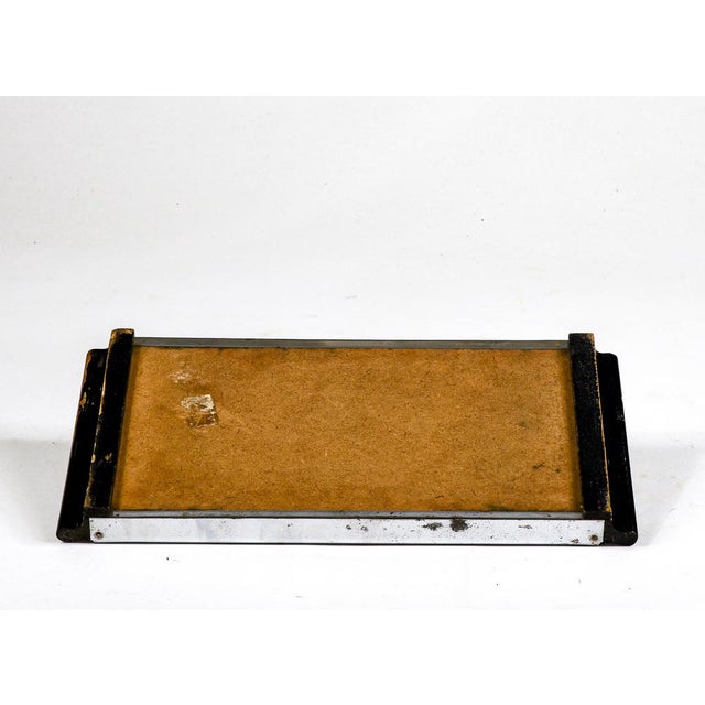 1950s Small Metal and Wood Tray with Painted Flowers, 1950s For Sale - Image 5 of 9