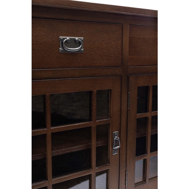 (Micheal's Cherry) Craftsman Mission Solid Oak Sideboard - 65" - Micheal Cherry For Sale - Image 4 of 18