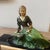 Onyx A 1930s Art Deco Spelter and Marble French Statue of a Woman and a Pheasant For Sale - Image 8 of 15