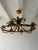 1 of 2 C 1950 French Tole Palm Tree 6 Light Chandelier Rare Shape and Big Size For Sale - Image 4 of 5