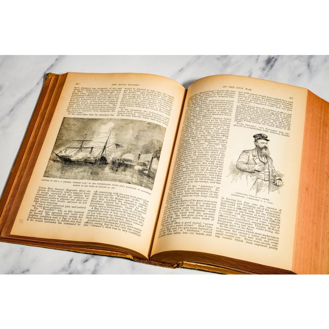 19th Century Fascinating Antique United States Naval History of the Civil War by Admiral David D. Porter Illustrated u.s. Navy Book History For Sale - Image 5 of 11